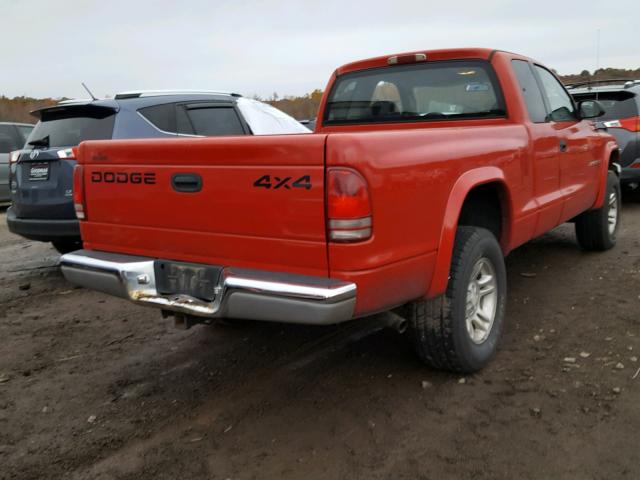 1B7GG22N51S308351 - 2001 DODGE DAKOTA RED photo 4