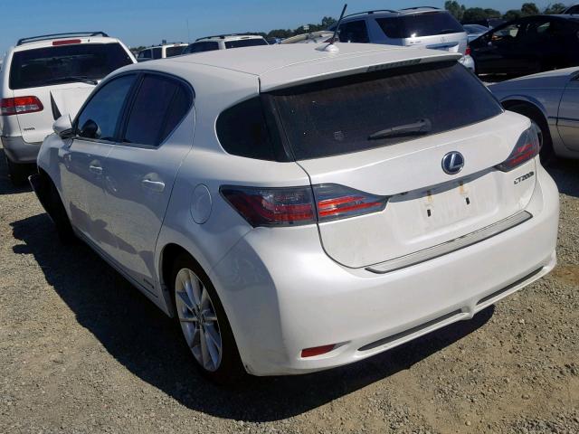 JTHKD5BH8D2162786 - 2013 LEXUS CT 200 WHITE photo 3