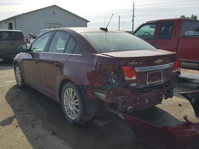 1G1PH5SB3F7148669 - 2015 CHEVROLET CRUZE ECO MAROON photo 3