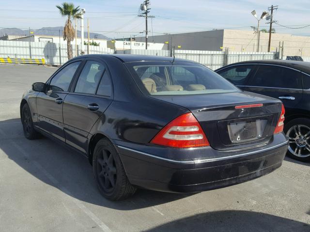 WDBRF61J01F094622 - 2001 MERCEDES-BENZ C 240 BLACK photo 3