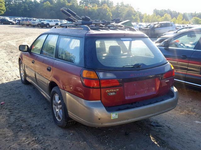 4S3BH665127638243 - 2002 SUBARU LEGACY OUT RED photo 3