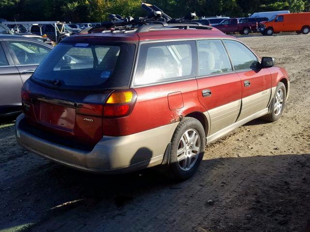 4S3BH665127638243 - 2002 SUBARU LEGACY OUT RED photo 4