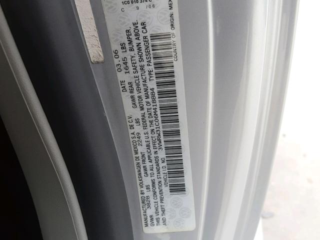 3VWRW31C06M418884 - 2006 VOLKSWAGEN NEW BEETLE Silber Foto 10