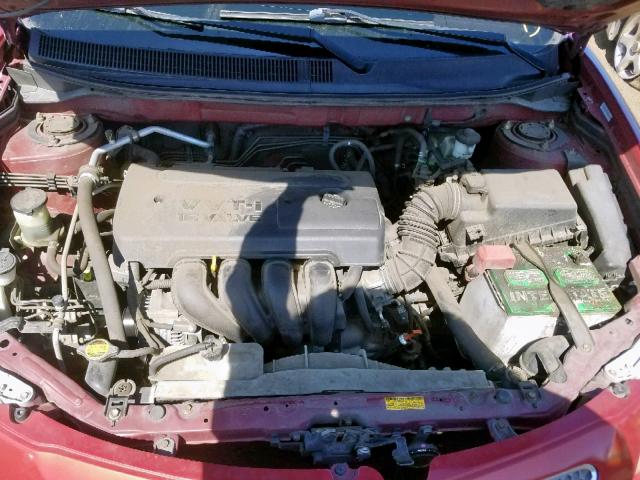 5Y2SL638X5Z434630 - 2005 PONTIAC VIBE RED photo 7