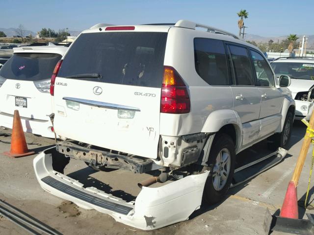 JTJBT20X940058393 - 2004 LEXUS GX 470 WHITE photo 4