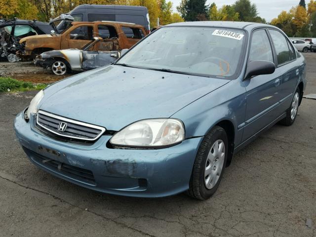 2HGEJ6614YH557511 - 2000 HONDA CIVIC BASE GREEN photo 2