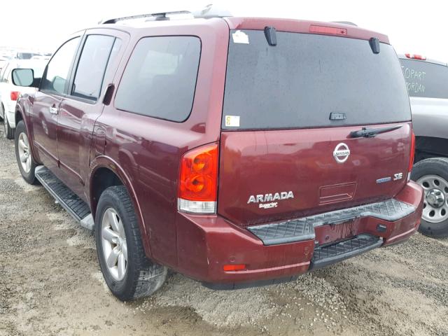 5N1BA0ND7AN604632 - 2010 NISSAN ARMADA SE BURGUNDY photo 3