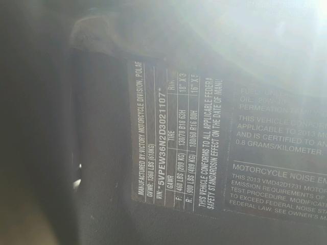 5VPEW36N2D3021107 - 2013 VICTORY MOTORCYCLES HARD-BALL Schwarz Foto 10