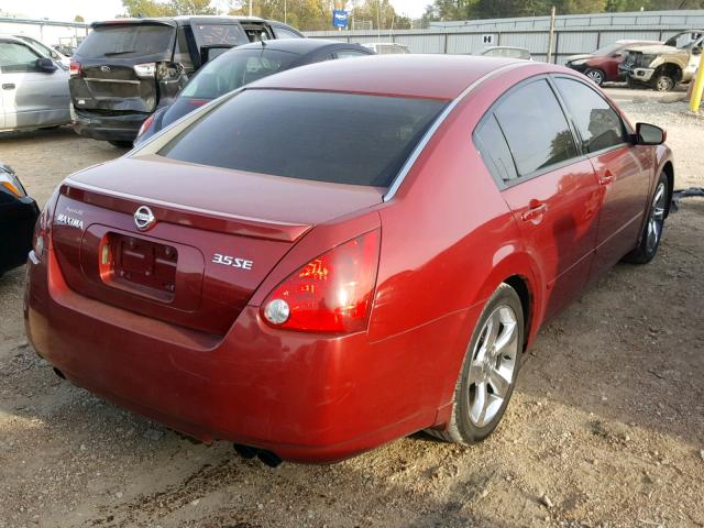 1N4BA41E56C855281 - 2006 NISSAN MAXIMA SE RED photo 4