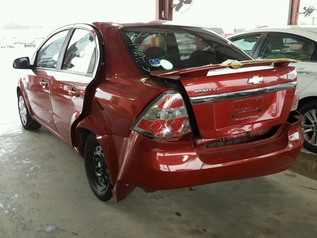 KL1TD56697B152410 - 2007 CHEVROLET AVEO BASE Tünd qırmızı foto 3
