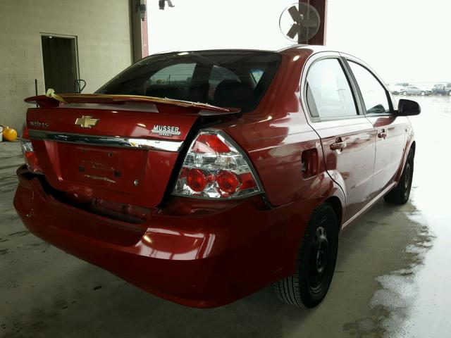 KL1TD56697B152410 - 2007 CHEVROLET AVEO BASE Tünd qırmızı foto 4
