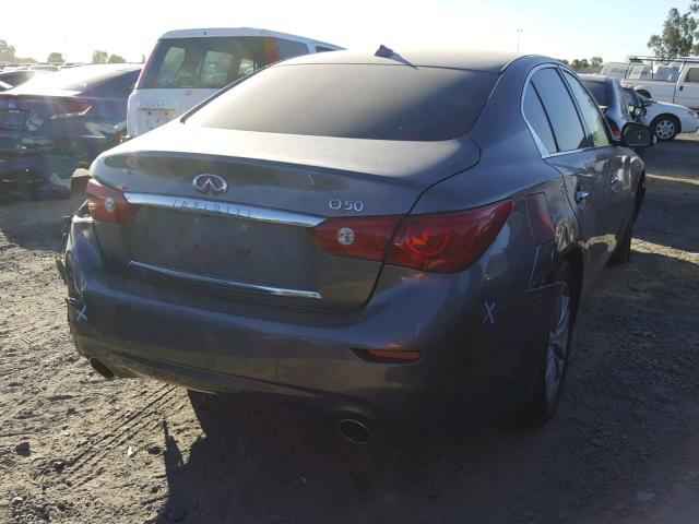 JN1BV7AP5EM691995 - 2014 INFINITI Q50 BASE GRAY photo 4