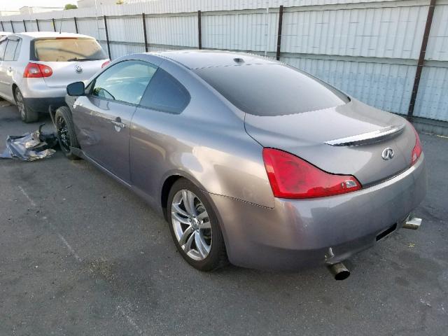 JNKCV64E18M124711 - 2008 INFINITI G37 BASE GRAY photo 3