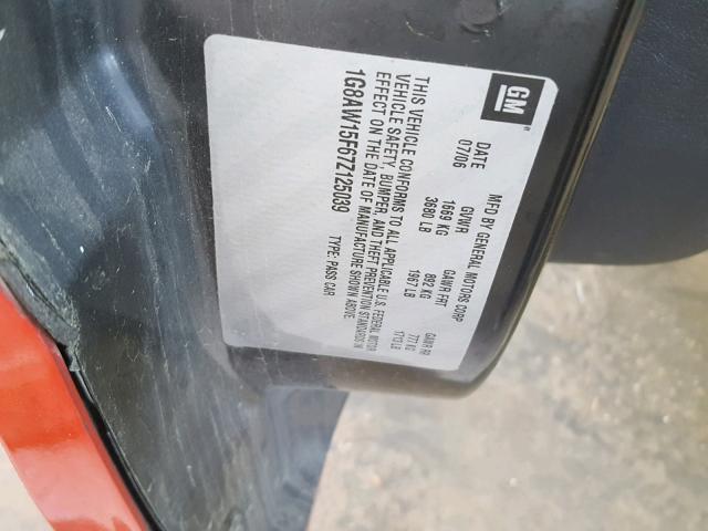 1G8AW15F67Z125039 - 2007 SATURN ION LEVEL RED photo 10