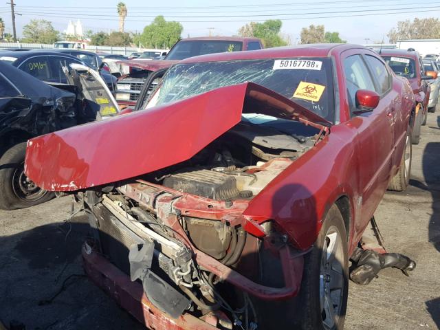 2B3CA3CV9AH221985 - 2010 DODGE CHARGER SX RED photo 2