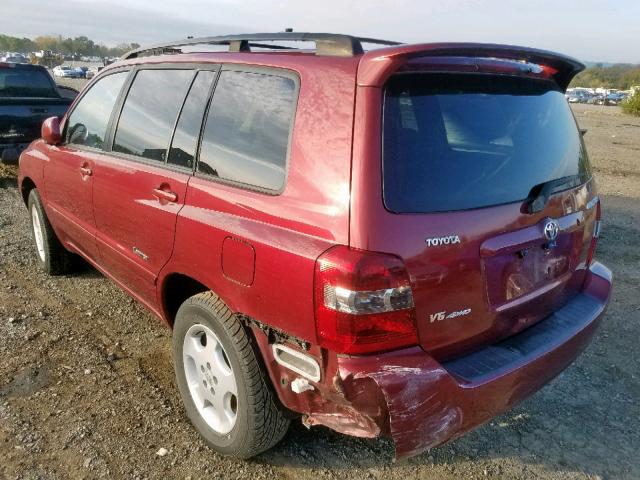 JTEEP21A770212355 - 2007 TOYOTA HIGHLANDER RED photo 3