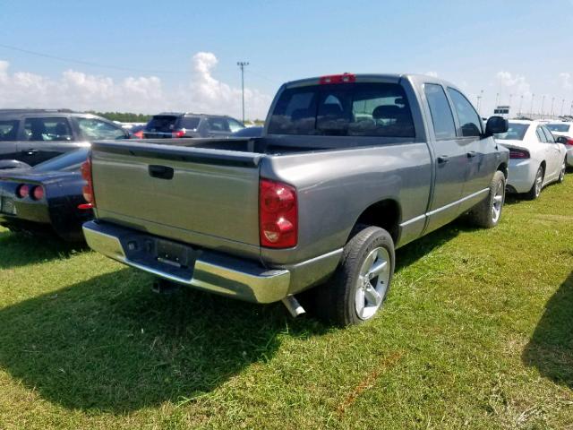 1D7HA18267S225345 - 2007 DODGE RAM 1500 S GRAY photo 4