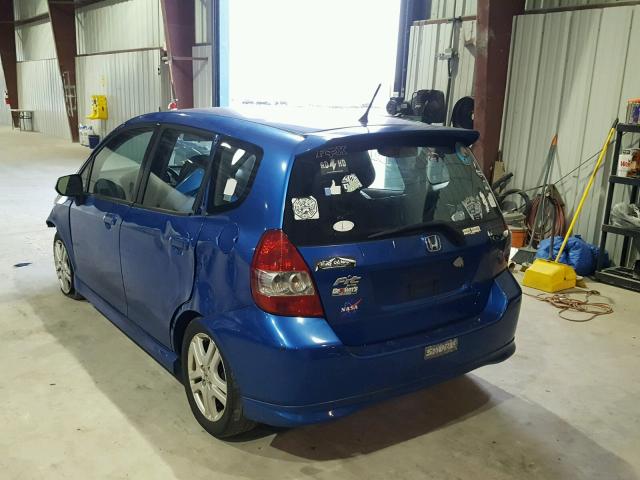 JHMGD38637S054192 - 2007 HONDA FIT S 蓝色 照片 3