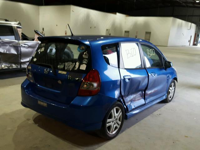 JHMGD38637S054192 - 2007 HONDA FIT S 蓝色 照片 4