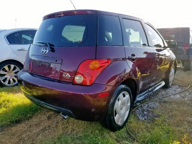 JTKKT624240075512 - 2004 TOYOTA SCION XA BURGUNDY photo 4