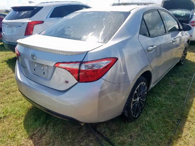 5YFBURHE9FP352414 - 2015 TOYOTA COROLLA L SILVER photo 4