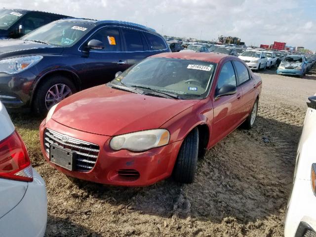 1C3EL56R14N302460 - 2004 CHRYSLER SEBRING LX MAROON photo 2