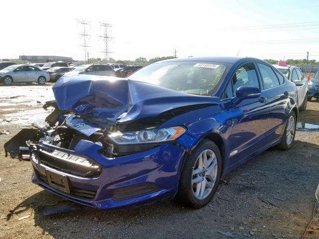 3FA6P0H77FR126233 - 2015 FORD FUSION SE BLUE photo 2