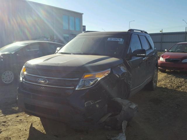 1FM5K8F84FGB27664 - 2015 FORD EXPLORER L BLACK photo 2