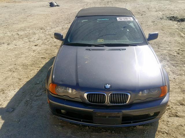 WBABS33401JY40498 - 2001 BMW 325 CI GRAY photo 9