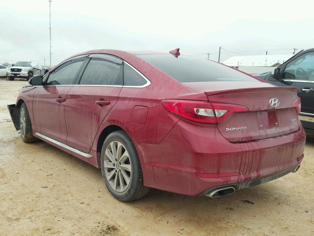 5NPE34AF7GH318749 - 2016 HYUNDAI SONATA SPO RED photo 3