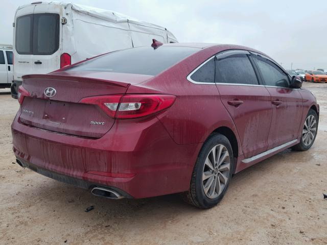 5NPE34AF7GH318749 - 2016 HYUNDAI SONATA SPO RED photo 4