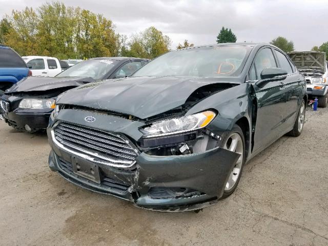 3FA6P0H77GR150419 - 2016 FORD FUSION SE GREEN photo 2