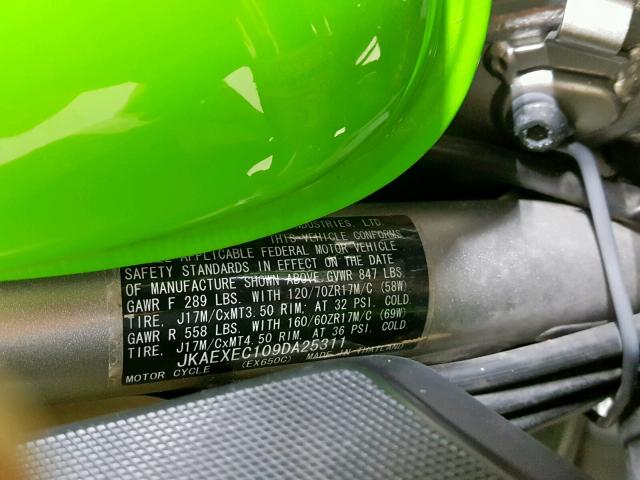 JKAEXEC109DA25311 - 2009 KAWASAKI EX650 C 绿色 照片 19