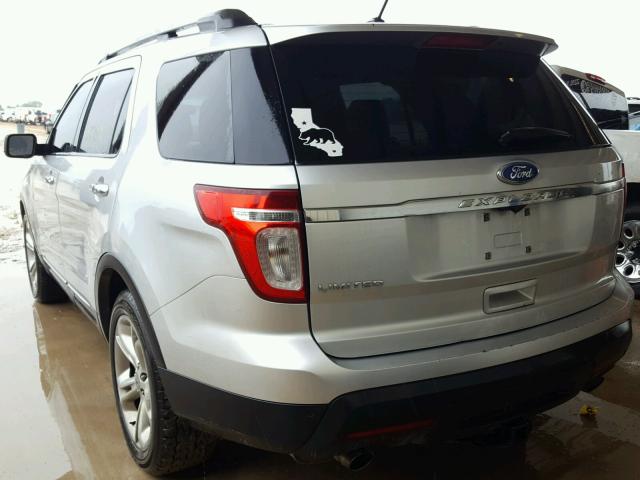 1FMHK7F84BGA46388 - 2011 FORD EXPLORER L SILVER photo 3