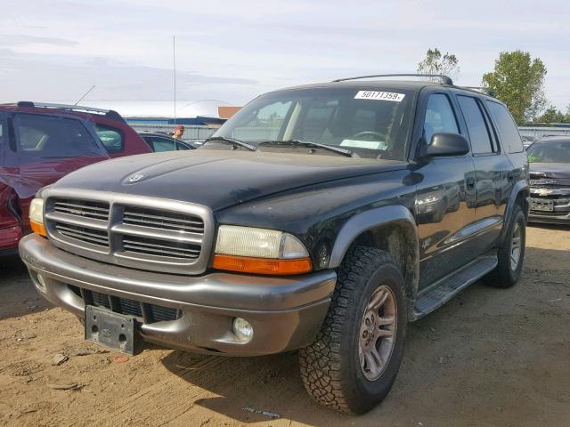 1B8HS38N12F209418 - 2002 DODGE DURANGO SP BLACK photo 2