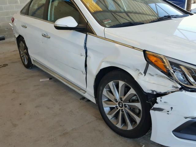 5NPE34AF6GH283668 - 2016 HYUNDAI SONATA SPO WHITE photo 9