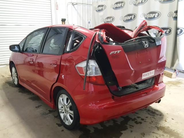 JHMGE8H42AS001094 - 2010 HONDA FIT SPORT RED photo 3