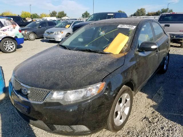 KNAFU4A28A5067372 - 2010 KIA FORTE EX BLACK photo 2