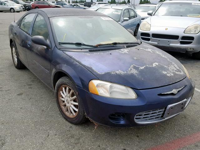 1C3EL46R22N165844 - 2002 CHRYSLER SEBRING LX BLUE photo 1