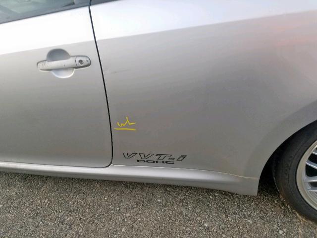 JTKDE167670195246 - 2007 TOYOTA SCION TC ვერცხლისფერი ფოტო 9