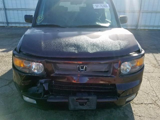 5J6YH18907L009594 - 2007 HONDA ELEMENT SC BURGUNDY photo 9