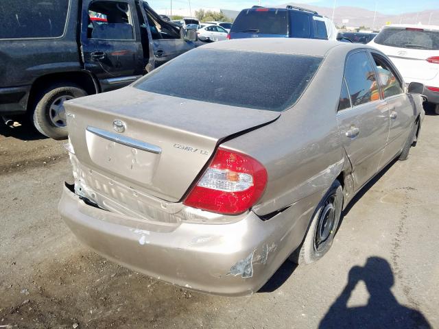 4T1BE32K32U621783 - 2002 TOYOTA CAMRY LE GOLD photo 4