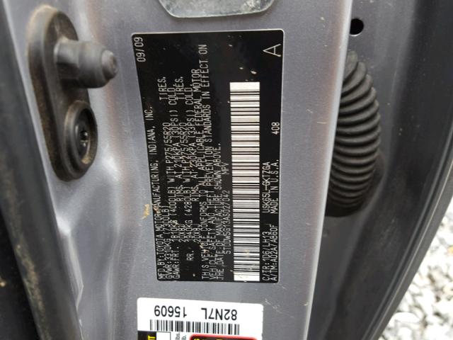 5TDDW5G13AS027042 - 2010 TOYOTA SEQUOIA PL SILVER photo 10