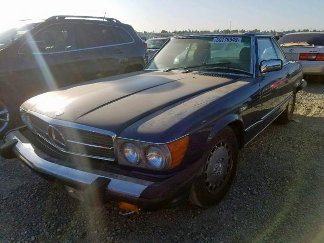 WDBBA48D4GA051640 - 1986 MERCEDES-BENZ 560 SL BLUE photo 2