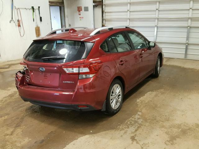 4S3GTAB62J3737505 - 2018 SUBARU IMPREZA PR RED photo 4