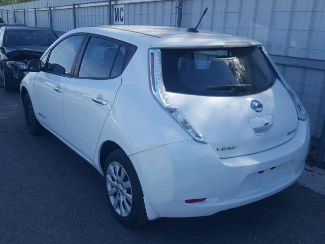 1N4AZ0CP1EC337016 - 2014 NISSAN LEAF S WHITE photo 3