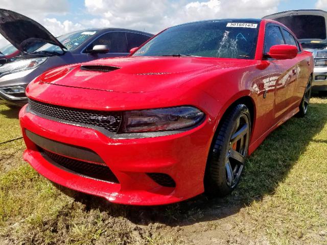 2C3CDXL91JH205784 - 2018 DODGE CHARGER SR RED photo 2