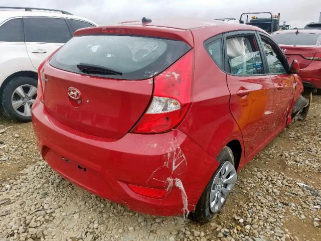 KMHCT5AE2HU302398 - 2017 HYUNDAI ACCENT SE RED photo 4