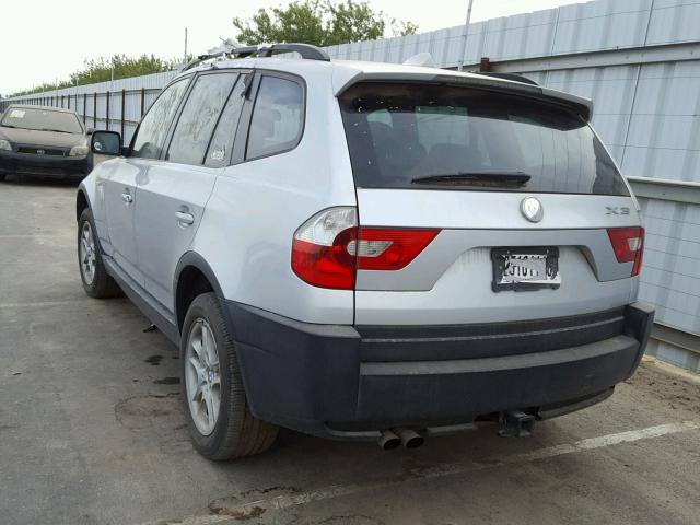 WBXPA73444WB24560 - 2004 BMW X3 2.5I SILVER photo 3