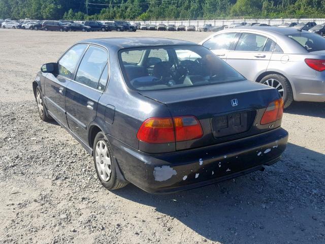 2HGEJ6671YH601615 - 2000 HONDA CIVIC LX BLACK photo 3